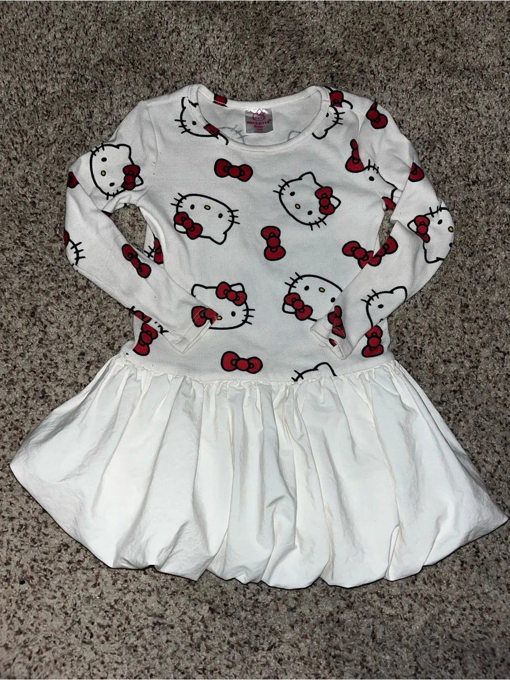 Hello Kitty White Top with Red and Black Bow Print